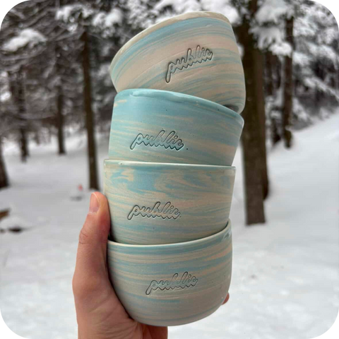 Tasses Café Public x Poterie Vez (Bleu)