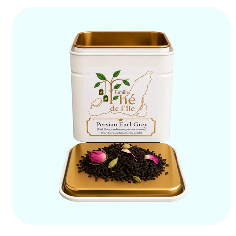 Thé de l'île - Boîte Blanche Persian Earl Grey (100 g de thé en vrac)