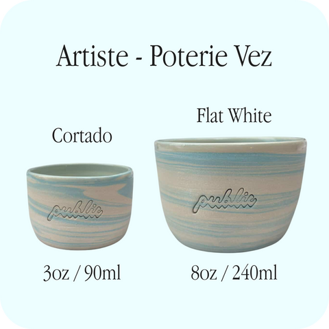 Tasses Café Public x Poterie Vez (Bleu)