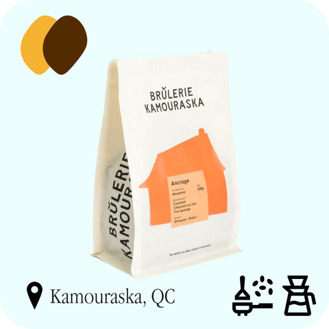Brûlerie Kamouraska - Ancrage, sac de 300 g, profils Caramélisé et Chocolaté, recommandé en espresso et filtre classique