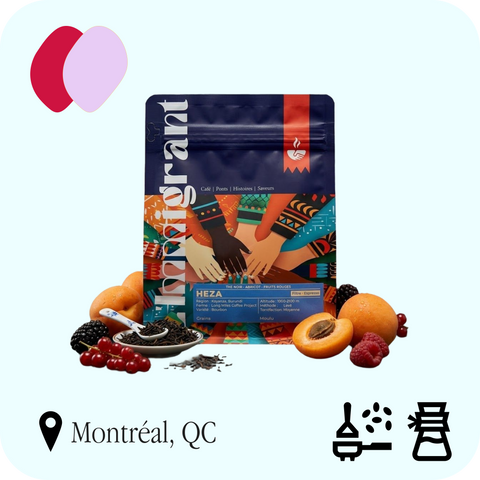 Café L'Immigrant - Heza, sac de 200 g, profils Fruité et Acidulé, recommandé en filtre découverte et espresso