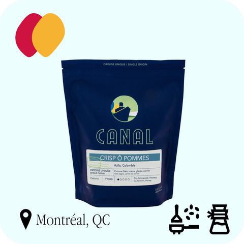 Canal - Crisp Ô Pommes, Colombie — sac de café 300 g, torréfié à Montréal, QC