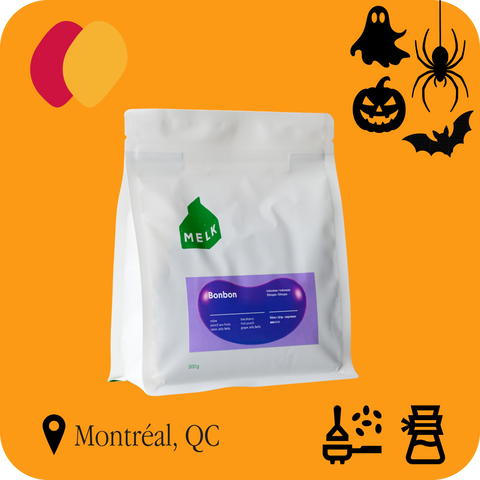 Melk - Bonbon, Indonésie et Éthiopie — sac de café 300 g, édition Halloween, torréfié à Montréal