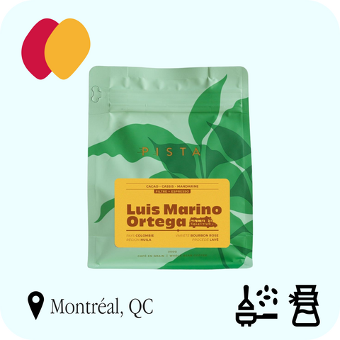 Pista - Colectivo - Luis Marino Ortega, café torréfié à Montréal, QC