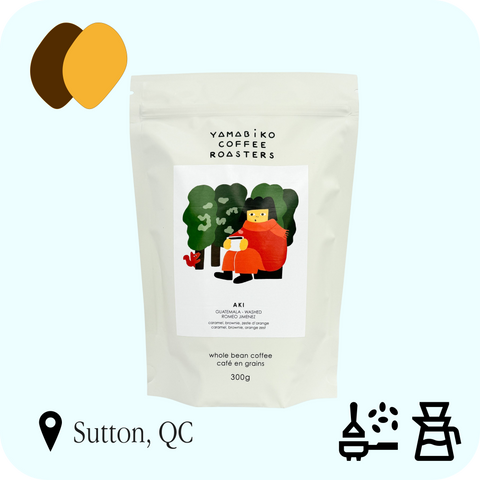 Yamabiko - AKI, sac de 300 g, profils Chocolaté et Caramélisé, recommandé en espresso et filtre classique
